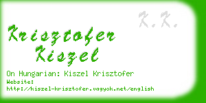 krisztofer kiszel business card
